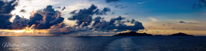 Sunset Indian Ocean Praslin Seychelles huebner photography