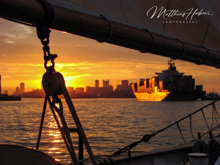 Golden Evening Harbour Boston USA huebner photography