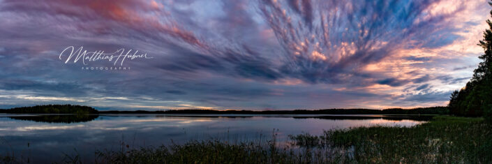cloudy sunset Muuttosaaret Savo Finland Panorama huebner photography
